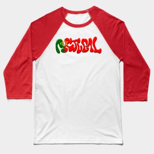 Portugal Flag Typeface Baseball T-Shirt